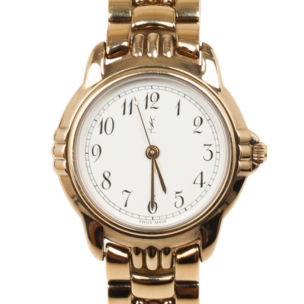 Pre Owned Yves Saint Laurent Gold Plated SS Womens Wristwatch 30 MM