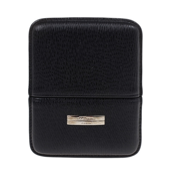 S.T. Dupont Black Leather Cigarette Case