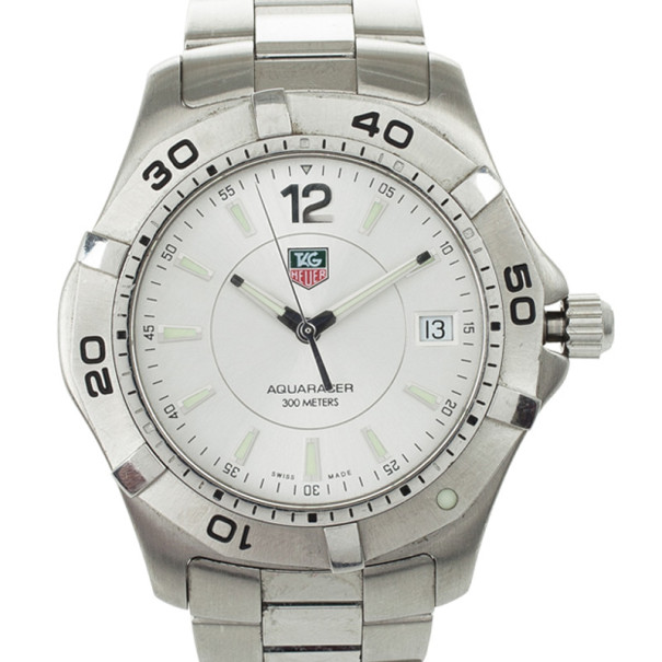 Pre Owned Tag Heuer SS Aquaracer Mens Wristwatch 38.4 MM