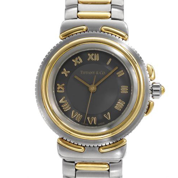 Pre Owned Tiffany & Co Stainless Steel with Gold Inlay watch