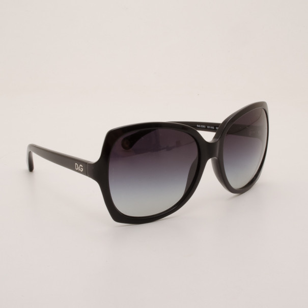Pre Owned D&amp;G Black Oversized Sunglasses 3036