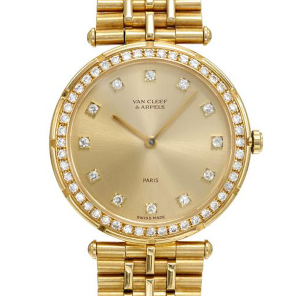 Van Cleef & Arpels Diamond 18K Gold Watch