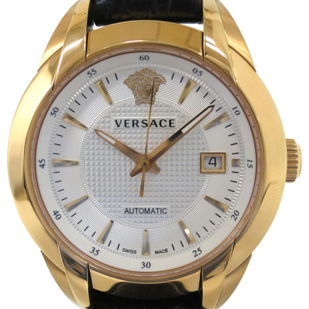 Versace Charcter GP Leather Black Mens Wristwatch