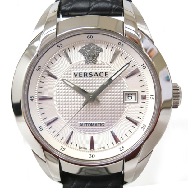 Versace Charcter SS Leather White Mens Wristwatch