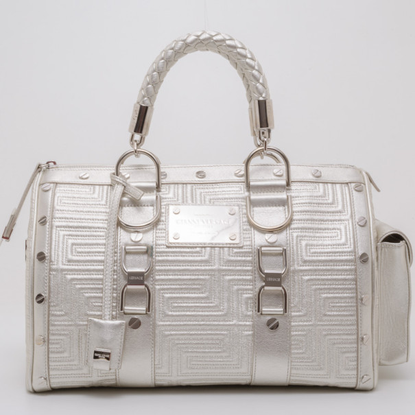 Pre Owned Versace Quilted Snap Out of It Satchel 