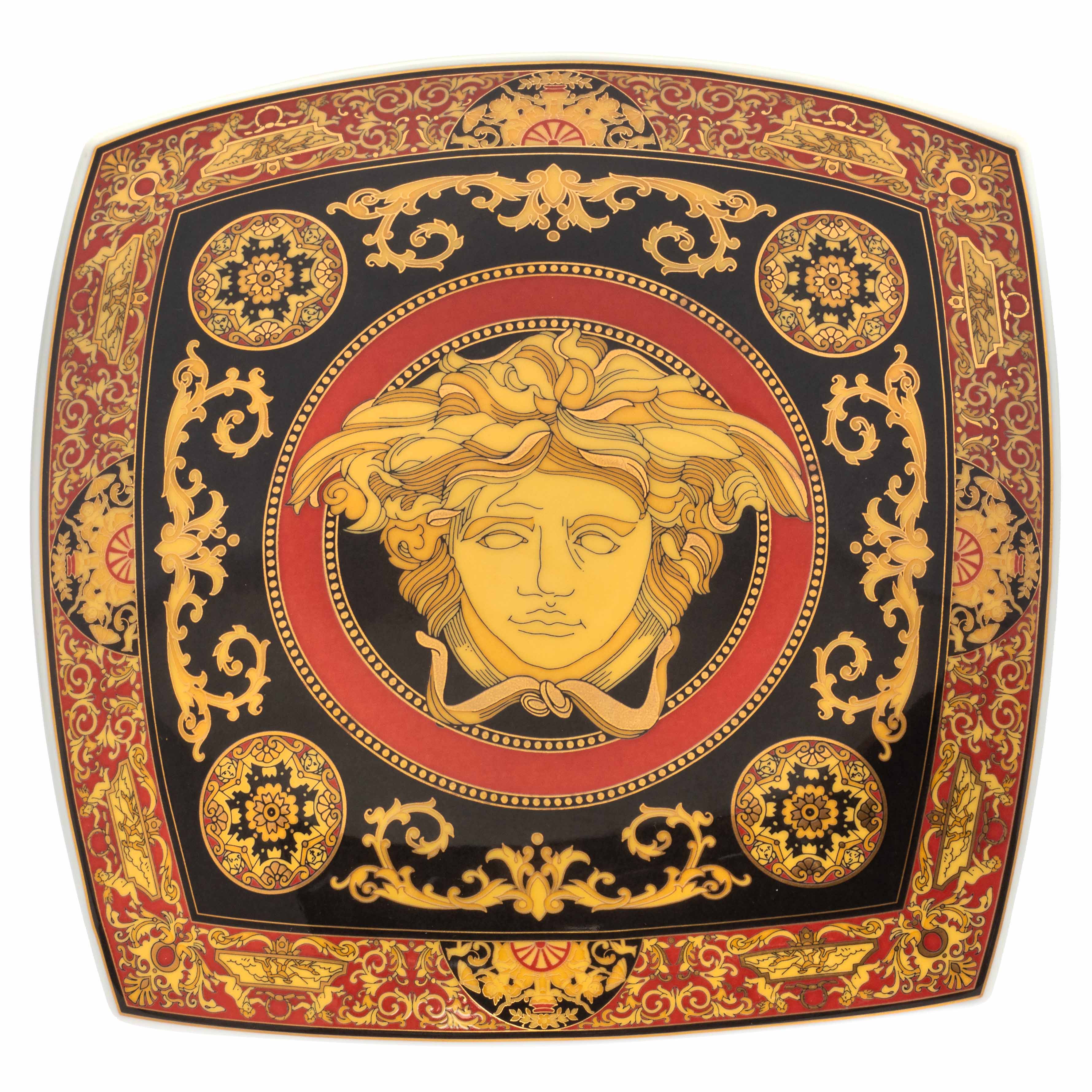 Pre Owned Rosenthal Meets Versace Medusa Square Dish