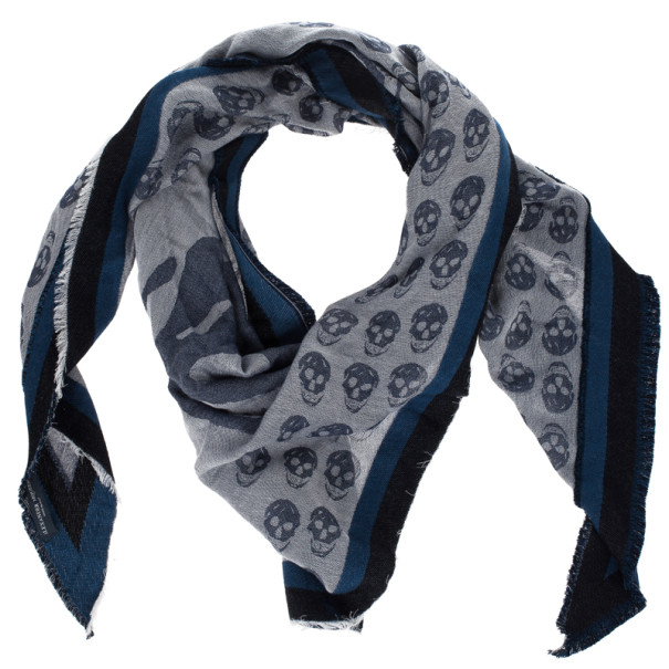 مملوكة مسبقًا Alexander McQueen Unisex Modal Cashmere Skull Kefia