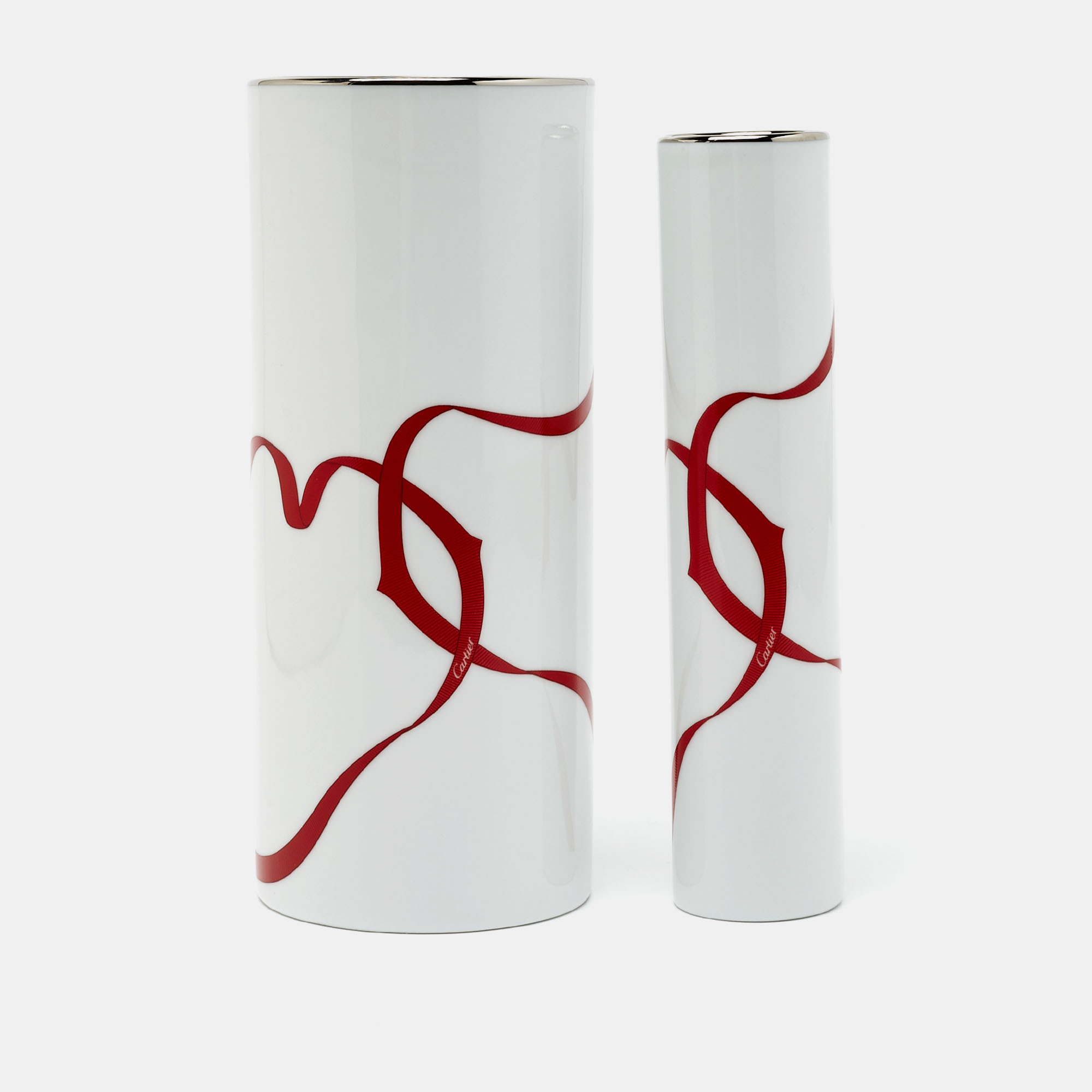 Cartier Porcelain Entrelacés de Cartier Set of 2 Vases