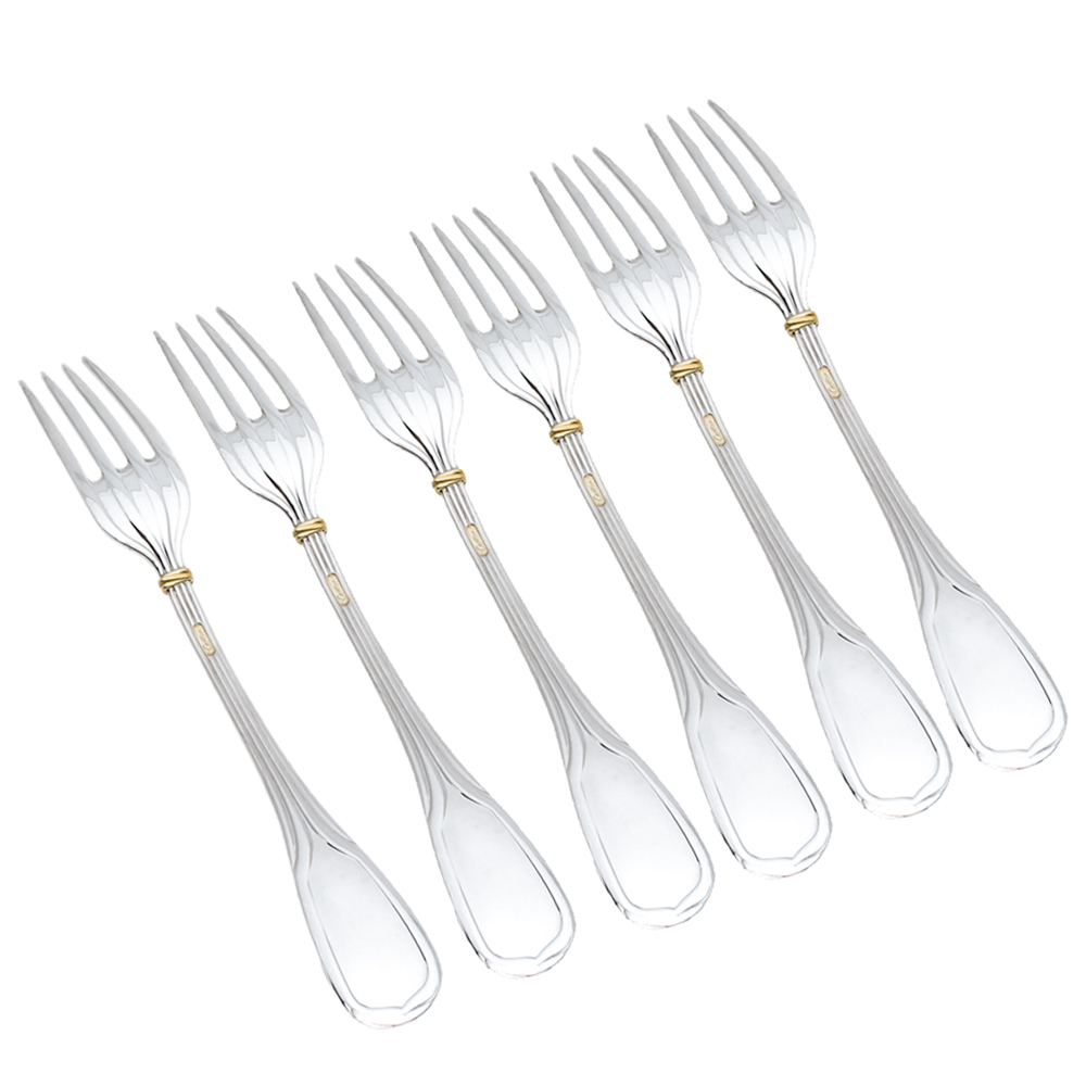 

Cartier Silver/Gold Tone Trinity Dessert Fork Set of 6