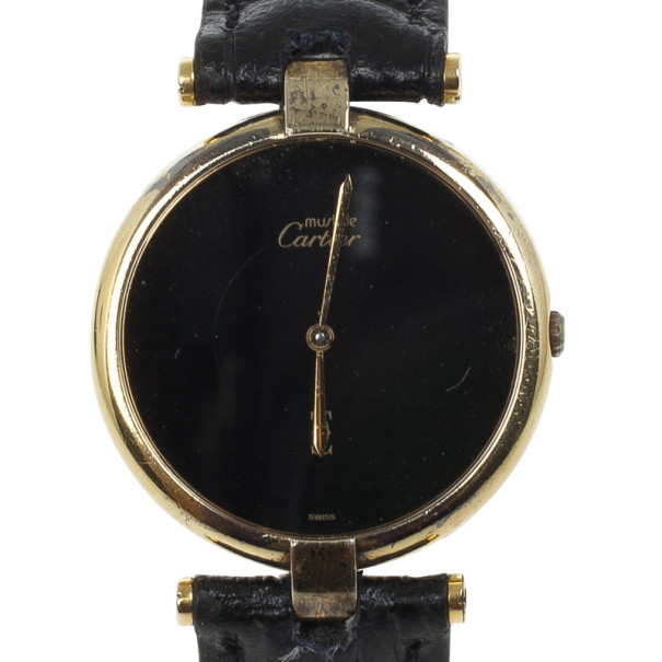 Pre Owned Cartier Gold Plated Unisex Wristwatch 30 MM