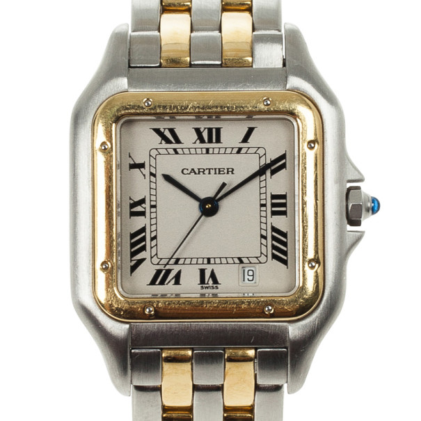 مملوكة مسبقًا Cartier Tank Stainless Steel 18 K Yellow Gold Unisex Wristwatch 27 MM