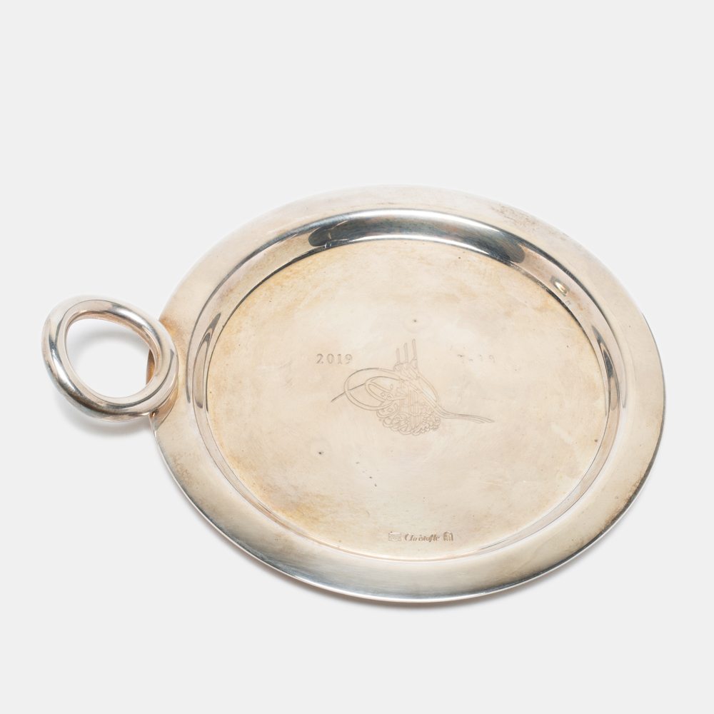 Christofle Vertigo Silver Plated Metal Wine Coaster