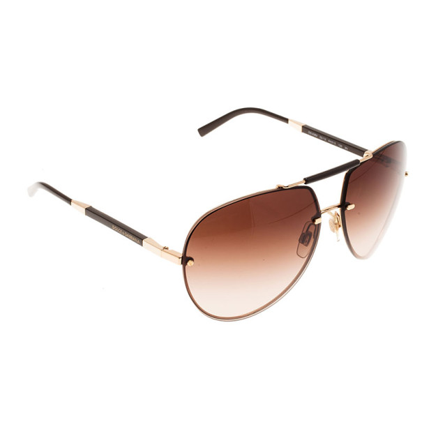 مملوكة مسبقًا Dolce and Gabbana Brown Unisex Aviators