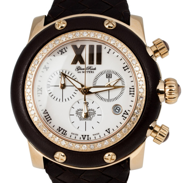 Glam Rock Miami Collection Chronograph Diamond Unisex Wristwatch 44MM