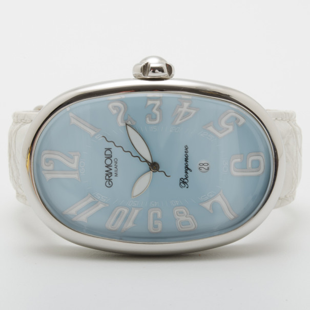 

Grimoldi Milano Baby Blue Borgonovo White Strap SS Automatic Unisex Wristwatch