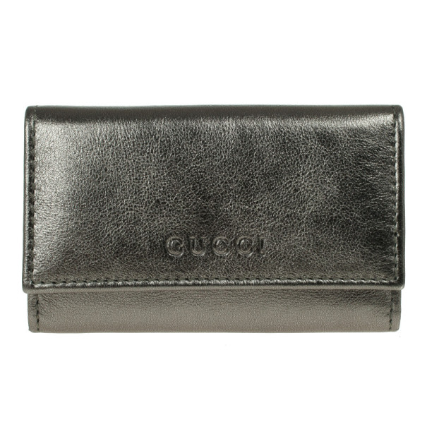 Pre Owned Gucci Metallic Leather Key Case