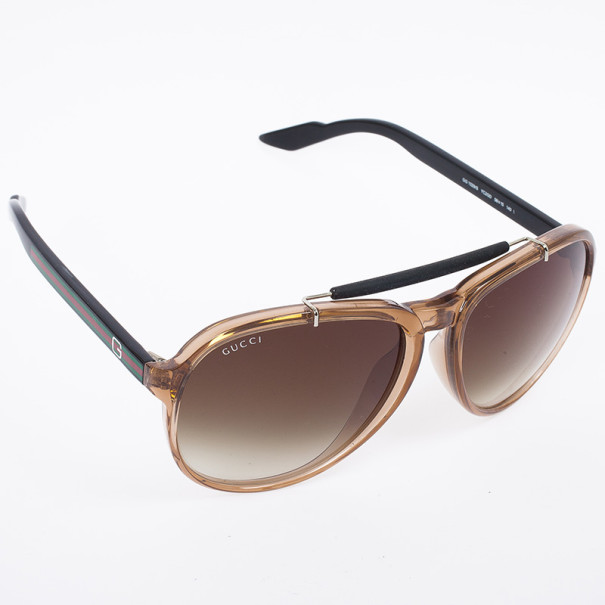 Pre Owned Gucci Brown Unisex Aviators