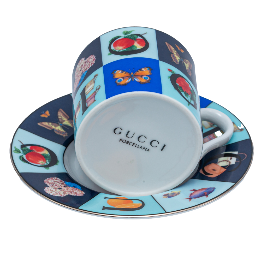 

Gucci Vintage Porcelain Cup & Saucer Set, Multicolor