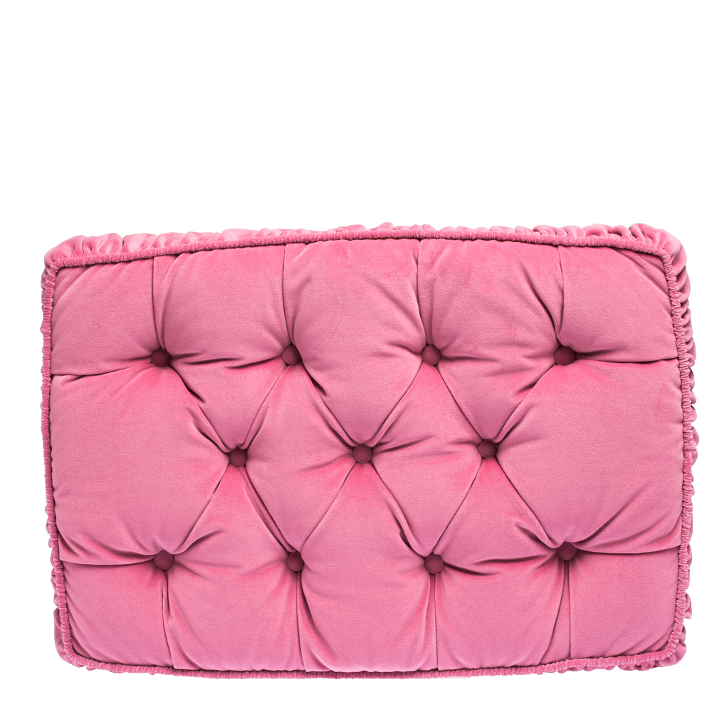 

Gucci Pink Bee Pattern Jacquard Velvet Cushion