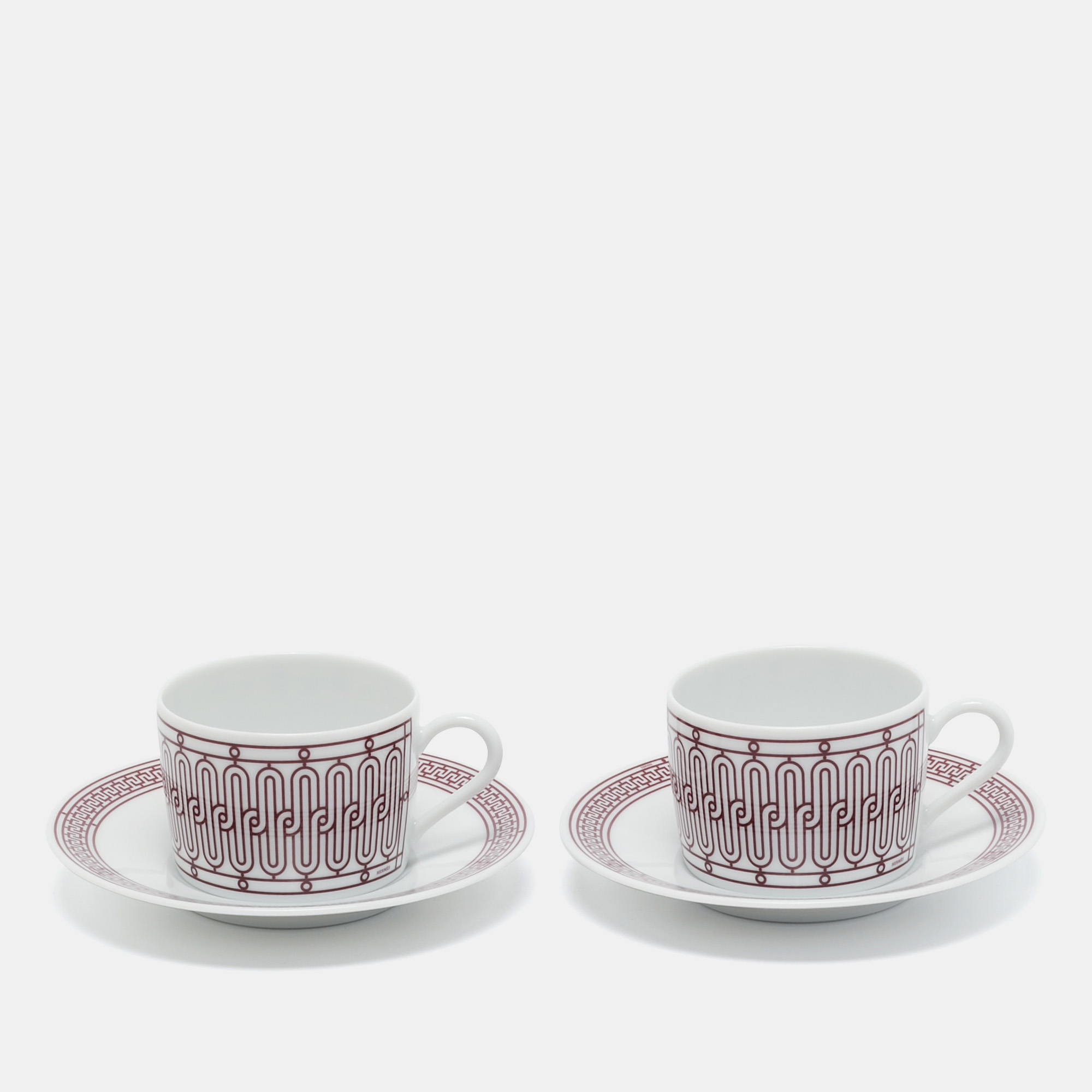 Hermes H Deco Rouge Tea Cup and Saucer Set