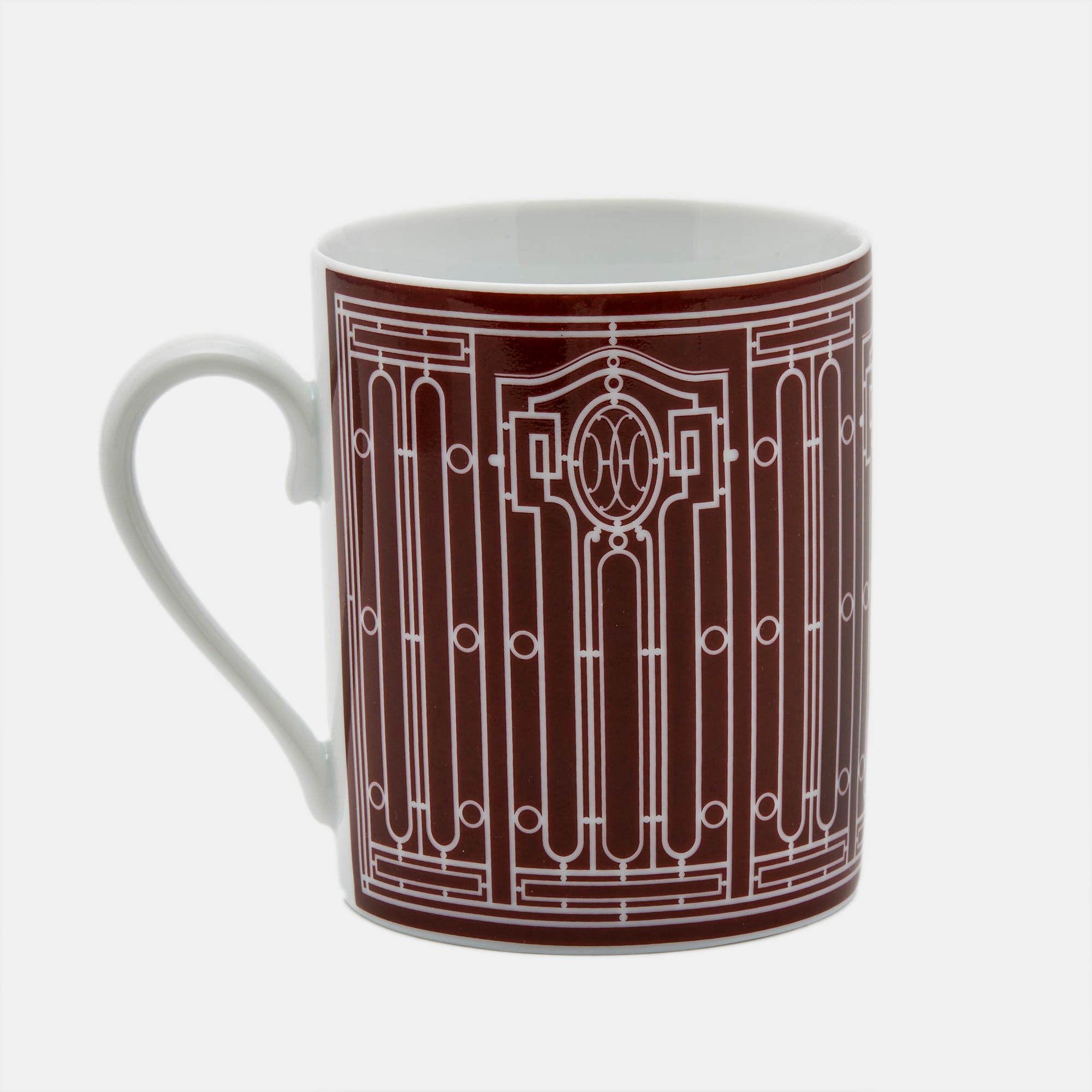 Hermes Rouge Porcelain H Deco N°2 Mug 