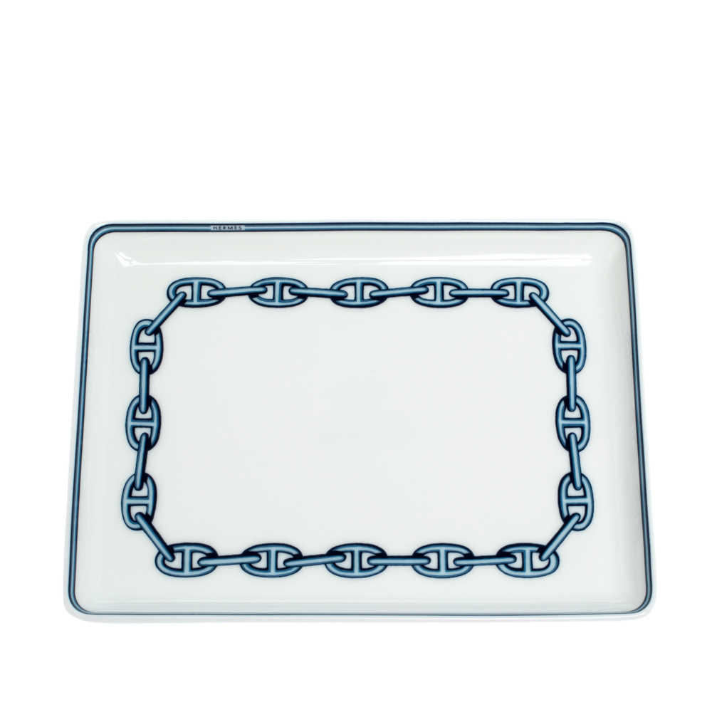 Hermes Blue & White Porcelain Chain d'Ancre Tray