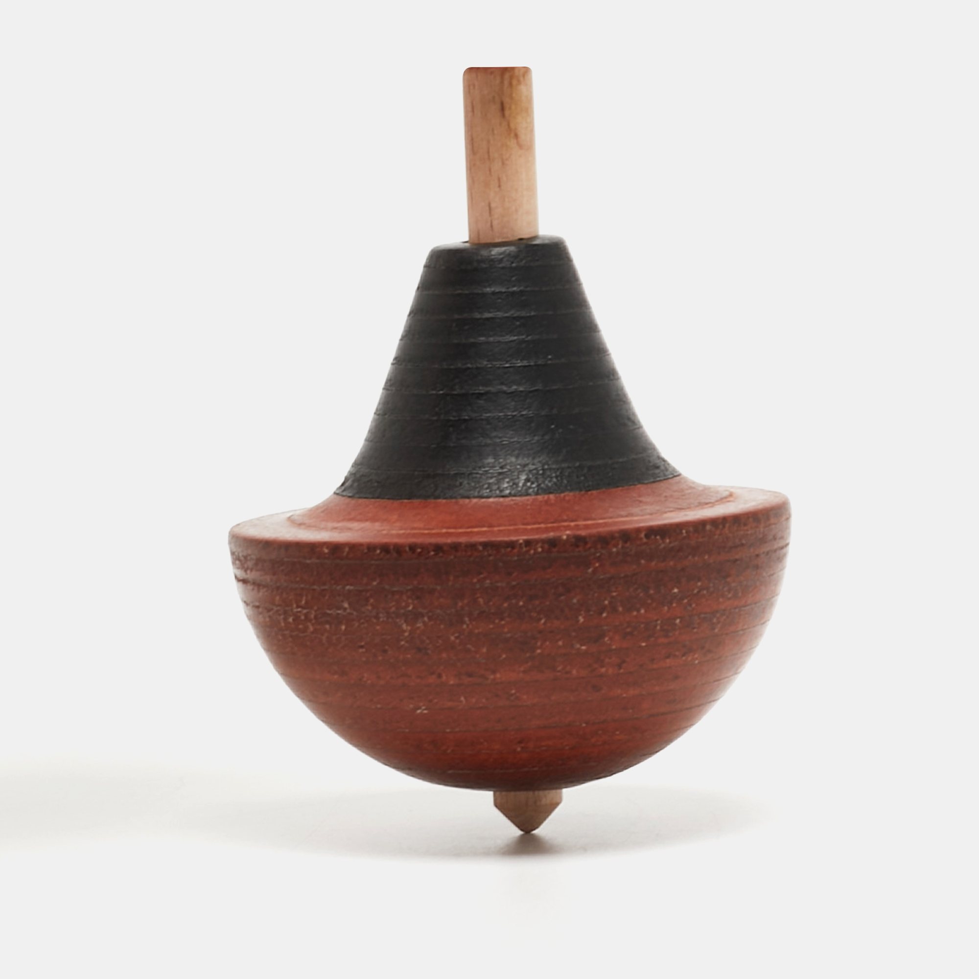 Hermes Brown/Black Oak Wood Spinning Top