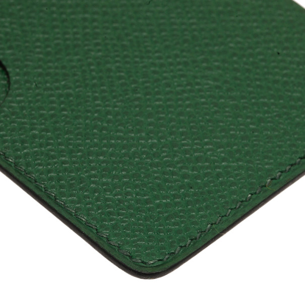 Hermes Green Leather Porquerolles Card Case