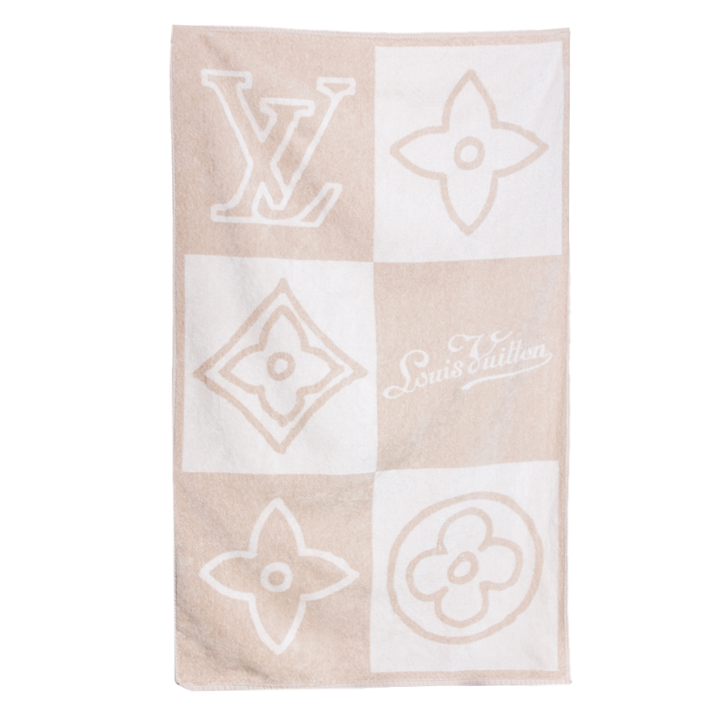 

Louis Vuitton Cream Monogram Patterned Beach Towel