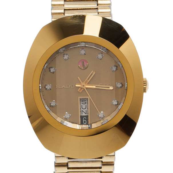 Rado Gold Stainless Steel DiaStar Unisex Wristwatch 35MM