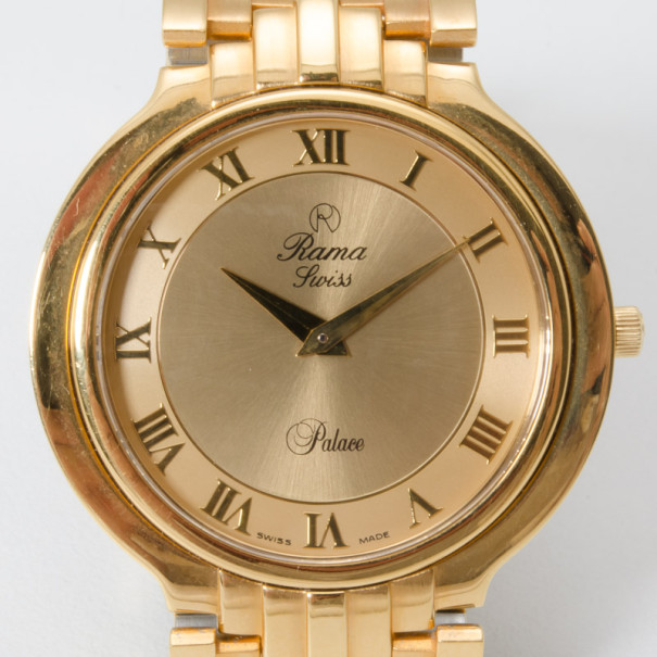 Rama Swiss Watch Palace Gold Plated Unisex Wristwatch