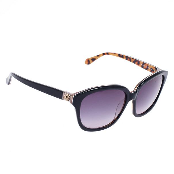 Roberto Cavalli Black &amp; Leopard Frame Baros Unisex Sunglasses