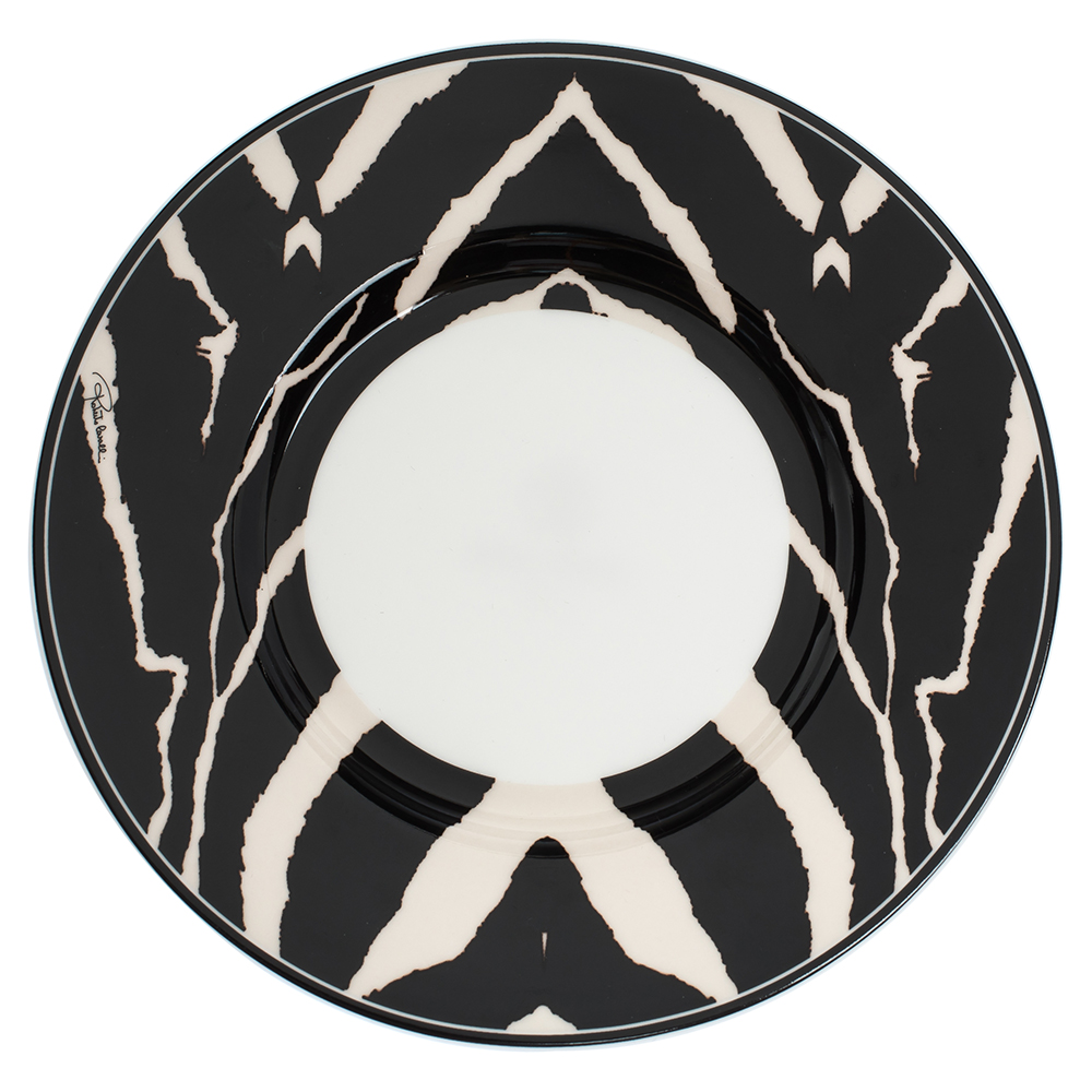 

Roberto Cavalli Zebra Print Porcelain Tea Cup & Saucer Set, Black