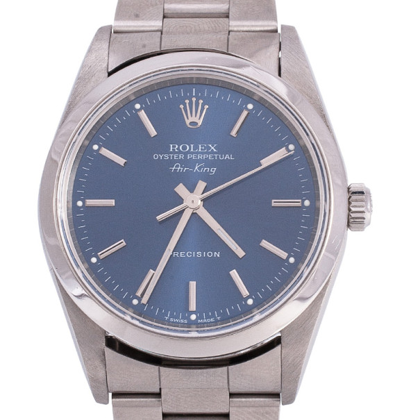 Pre Owned Rolex Stainless Steel Air King Unisex Wristwatch 34 MM