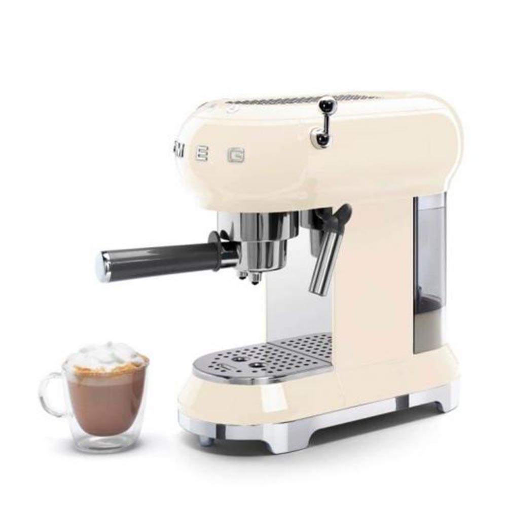 Smeg 50's Retro Style Aesthetic Espresso Coffee Machine,Cream