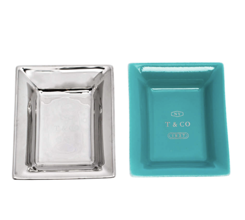 Tiffany & Co. Metallic Porcelain Vide Poche Tray Set