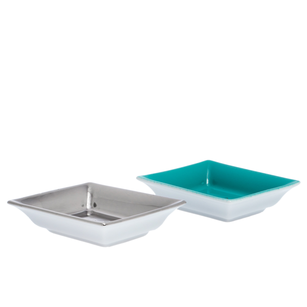 

Tiffany & Co. Metallic Porcelain Vide Poche Tray Set