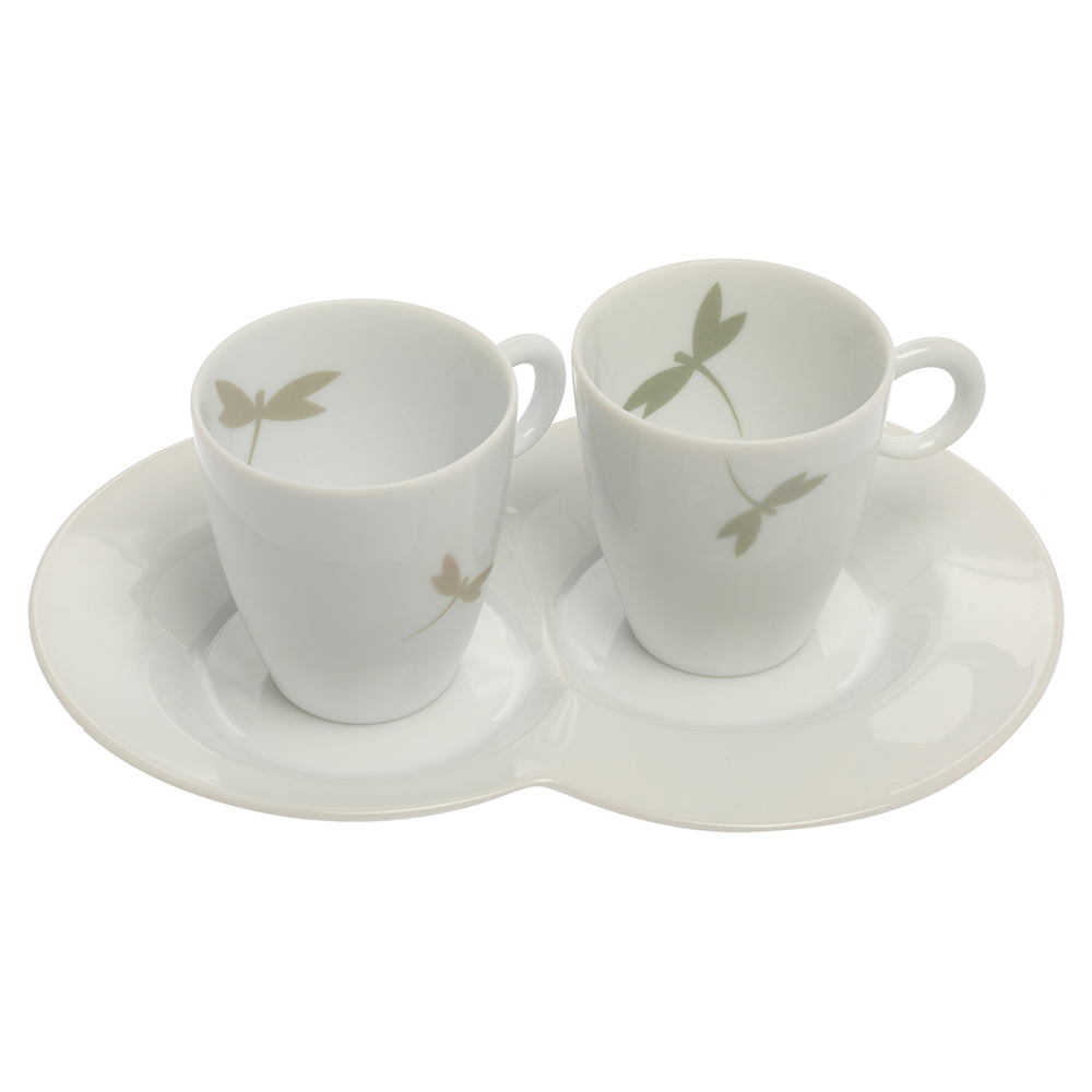 

Van Cleef & Arpels Dragonfly 3 Pc Tea Cup & Saucer Set, White