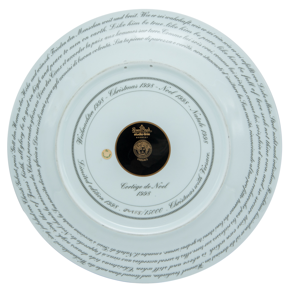 

Versace Limited Edition Porcelain  Plate of Christmas 1998, Multicolor