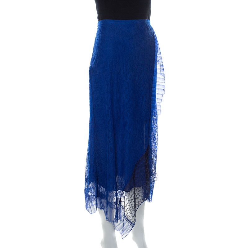

3.1 Phillip Lim Blue Lace Patchwork Skirt