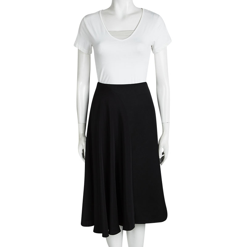 

3.1 Phillip Lim Black Wool A Line Horizon Skirt