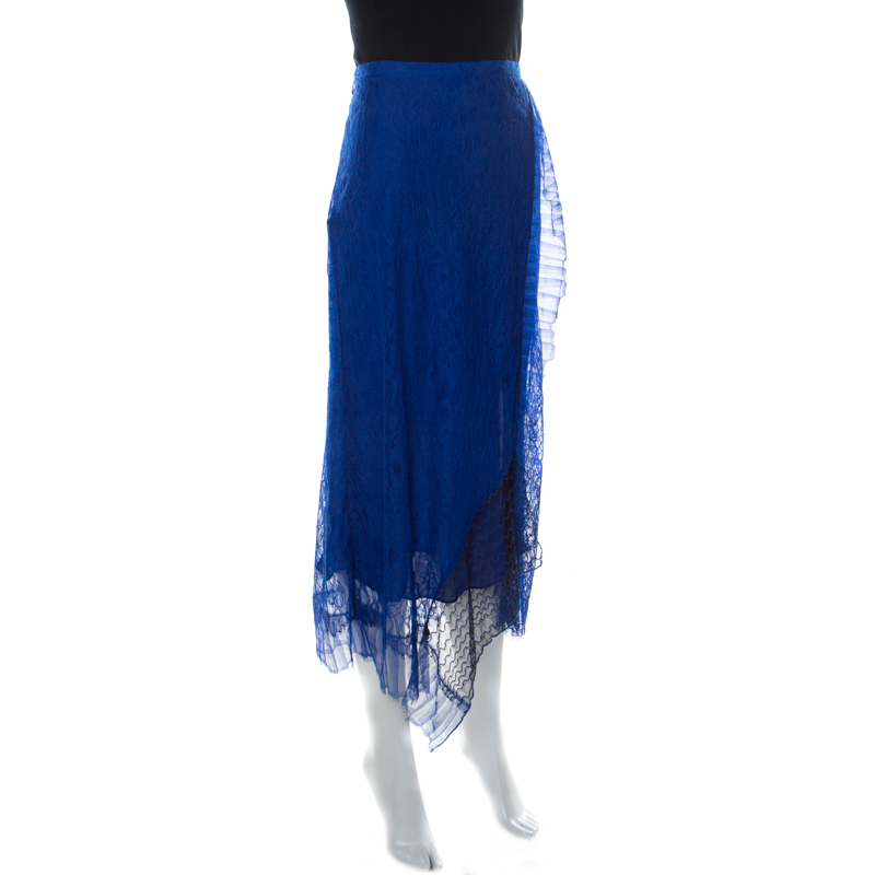 

3.1 Phillip Lim Blue Lace Patchwork Skirt