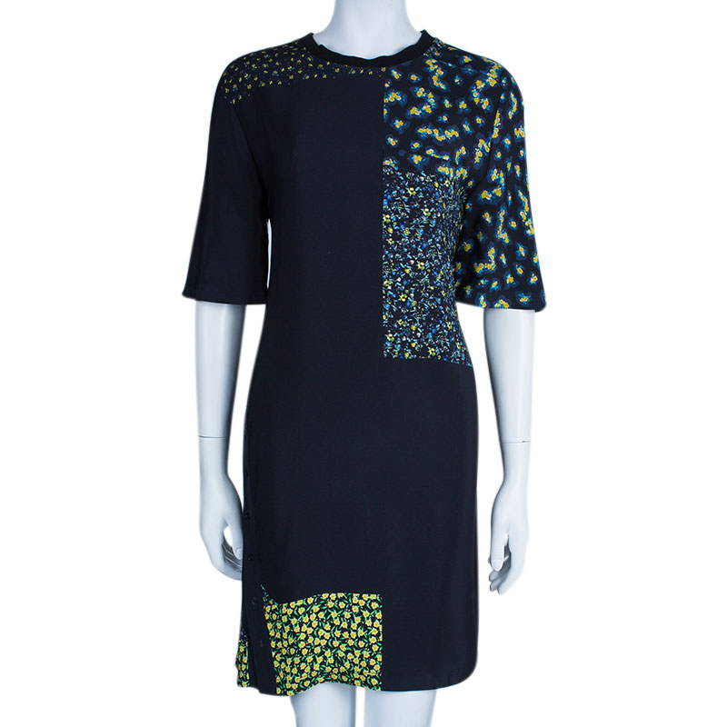 

3.1 Phillip Lim Black Floral Print Silk Dress, Multicolor