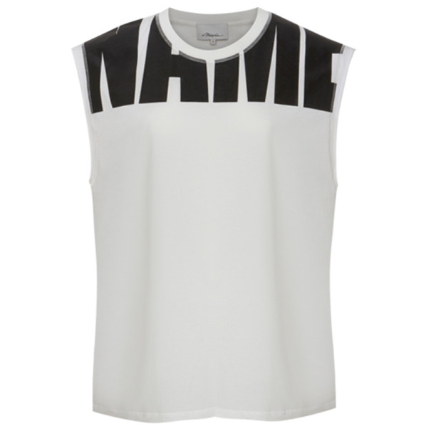 مملوكة مسبقًا 3.1 Phillip Lim White "Name Drop" Logo Muscle Tee L