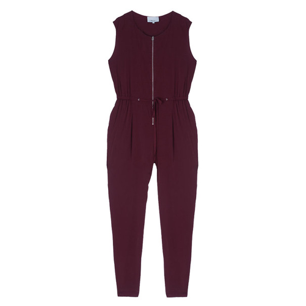 Pre Owned 3.1 Phillip Lim Burgundy Drawstring Jumpsuit M