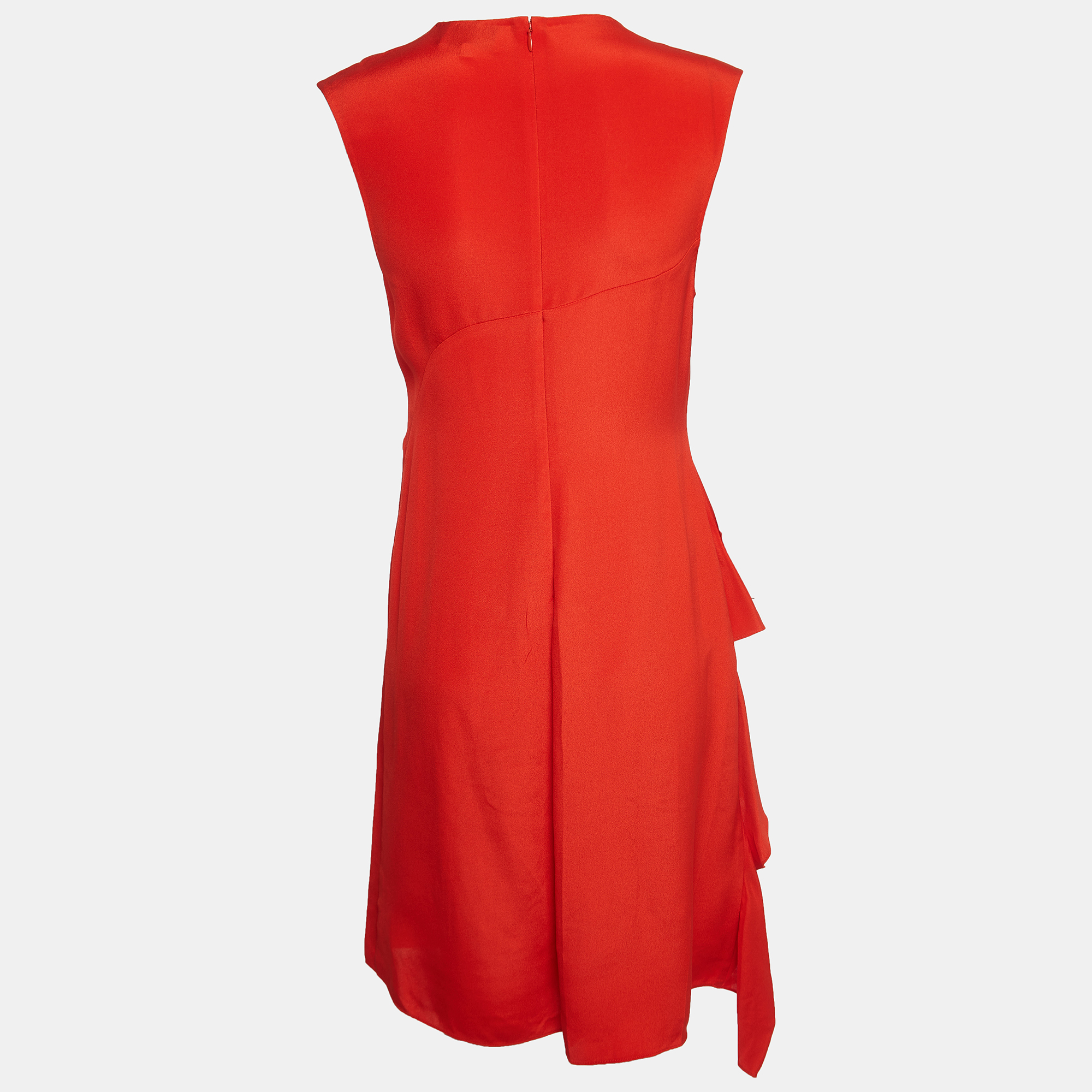 

3.1 Phillip Lim Orange Draped Silk Sleeveless Midi Dress