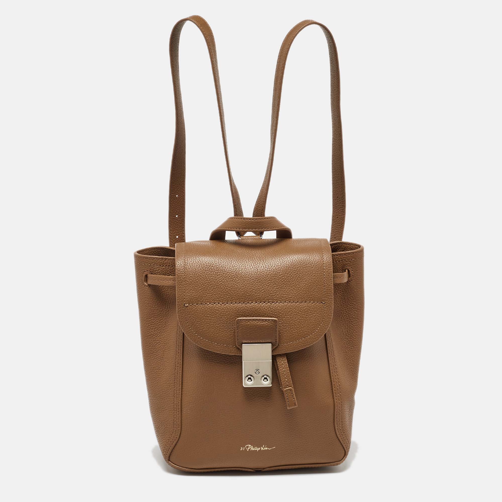 

3.1 Phillip Lim Brown Leather Back Soft Pashli Backpack