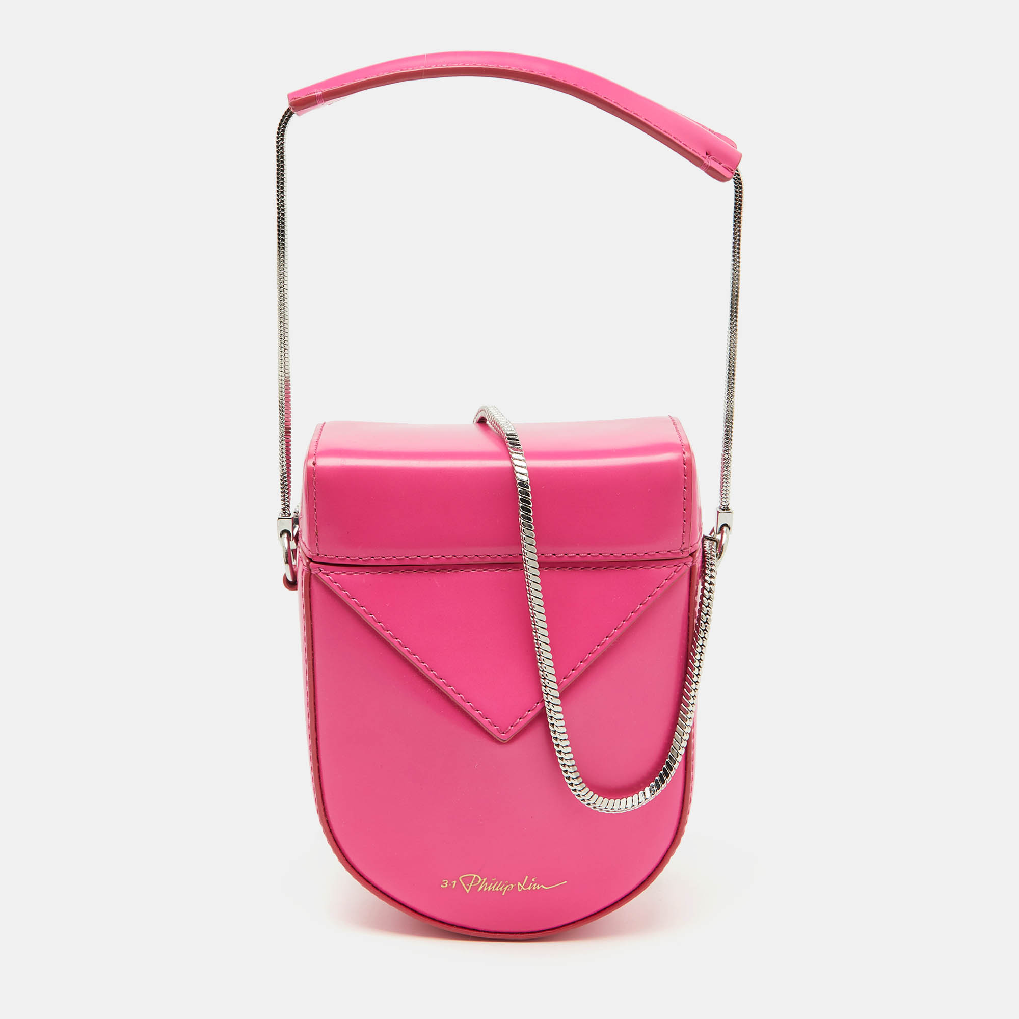 

3.1 Phillip Lim Neon Pink Leather Mini Soleil Box Case Bag