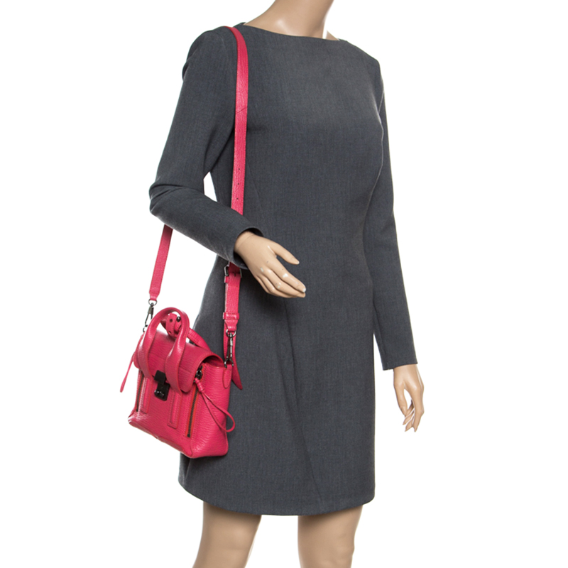 

3.1 Phillip Lim Coral Pink Leather Mini Pashli Top Handle Shoulder Bag