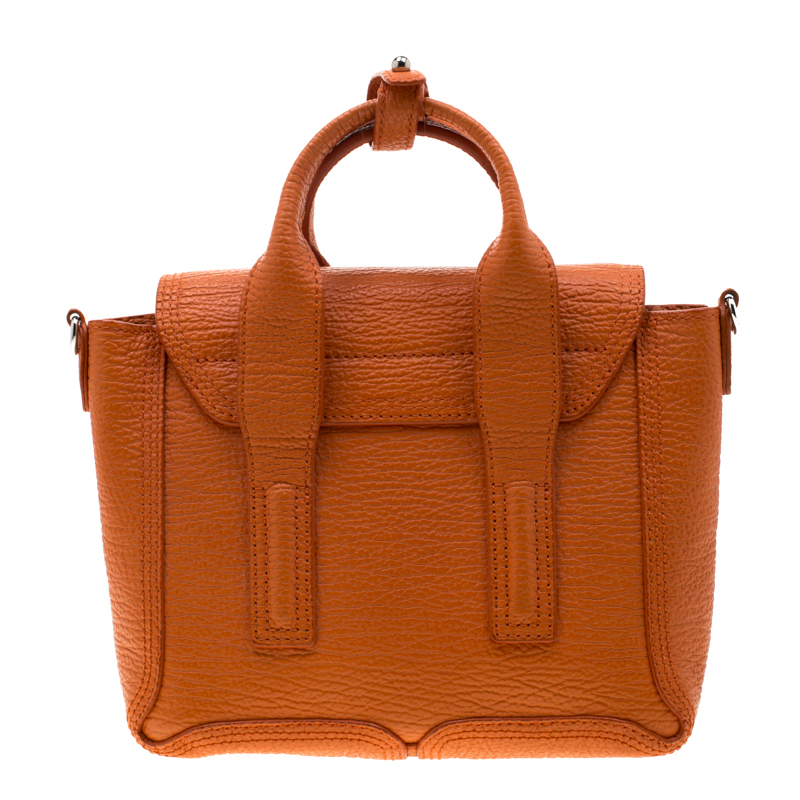Pre Owned 3.1 Phillip Lim Orange Leather Mini Pashli Top Handle Bag
